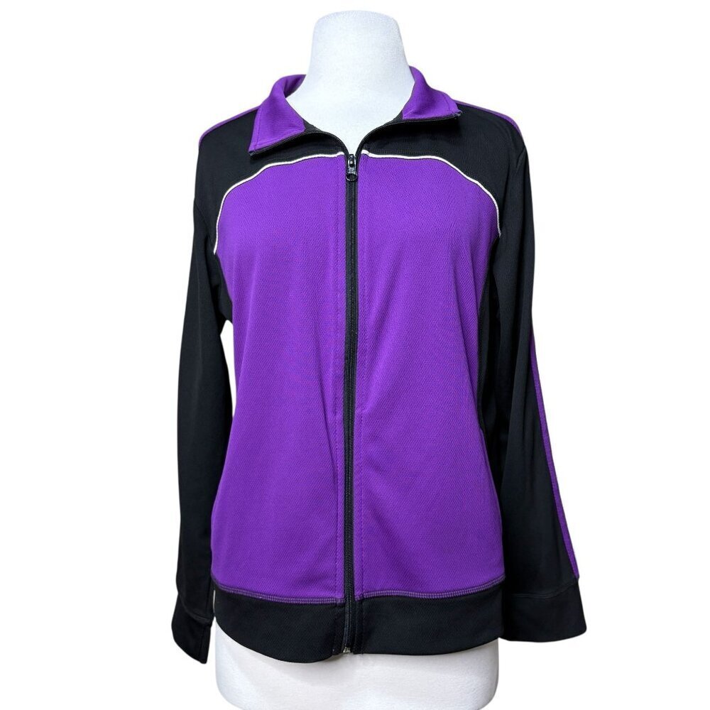 Made For Life Jacket Size Petite Large Black and Purple